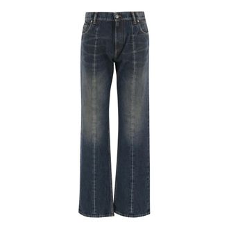 Versace Straight Jeans - Dames - Regular Fit Jeans - Blauw - W28 - Katoen - Jeans