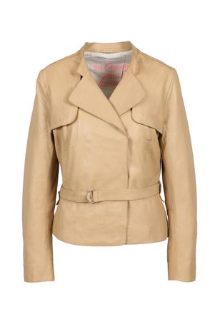 Freaky Nation Lederjacke FREAKY NATION Light Breeze-FN, Damen, Gr. M (38), beige, Oberstoff: 100% Leder; Futter: 100% Baumwolle, normal, Jacken Lederjacke