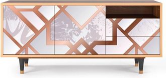 StoryZ Mueble de TV rosa claro 2 cajones y 2 puertas L 125 cm