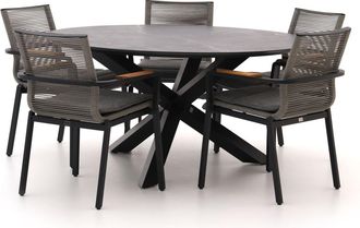Bellagio la vita attrattiva Bellagio Marudo/Lodola &oslash; 150cm dining tuinset 6-delig stapelbaar