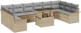 vidaXL Vidaxl - Conjunto De Sof&aacute; De Jard&iacute;n Manual 11 Pcs Beige 100 X 55 X 73 Cm