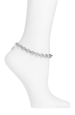 Open Edit Flat Cable Chain Anklet in Silver at Nordstrom