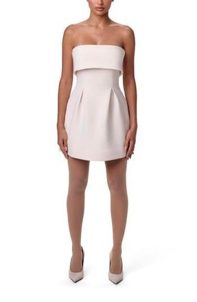 Naked Wardrobe Suiting Strapless Minidress in Bone at Nordstrom Rack, Size Large