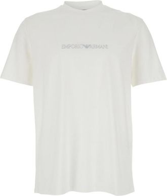 Emporio Armani White Crew Neck Logo T-shirt