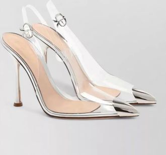 Gianvito Rossi glass metal pumps pointed toe stiletto strap