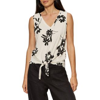 Sanctuary Floral Print Cotton Blend Tank in Chalk White Bloom at Nordstrom, Size X-Small