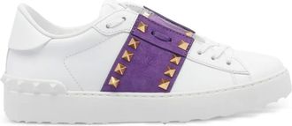 Valentino Garavani Rockstud Untitled sneakers met suède vlak - Wit