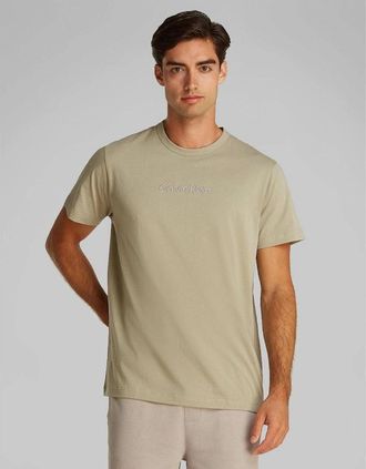 Calvin Klein Mens Calvin Klein Crew Neck T-Shirt, Labyrinth Green - Tan - Size: 40