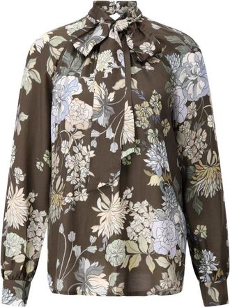 Riani Bloes met bloemenpatroon en afneembare strik - Dames - Blouses - Veelkleurig - S - Overhemden