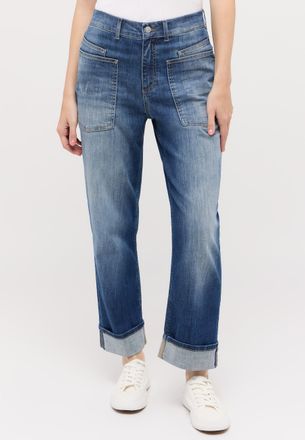Angels Relax-fit-Jeans ANGELS LIBERTA TU, Damen, Gr. 34, L&auml;nge 27, blau (mid blau used destroyed), Denim/Jeans, Obermaterial: 78% Baumwolle, 20% Polyester, 2