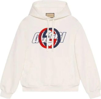 Gucci Hooded Sweatshirt van Katoenen Jersey - Heren - Hoodies - Wit - S - Katoen - Hoodies & sweatvesten