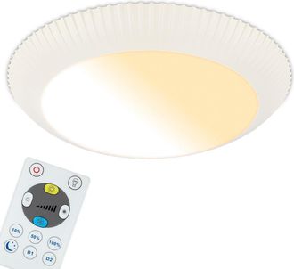 Briloner Plafoniera Led Cct Rotonda &Oslash;46x6 Cm 18w 2800lm 2000k-4000k Da Bianco Caldo A Bianco Neutro Dimmerabile Bianco Antico - Lampada Da Soffitto Soggiorno C