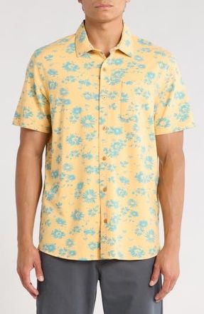 Travis Mathew Coconut Shrimp Woven Short Sleeve Shirt in Apricot at Nordstrom Rack, Size Xx-Large