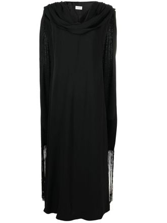 By Malene Birger Cressida draped maxi dress - women - Wool/Viscose/Viscose - 38 - Black