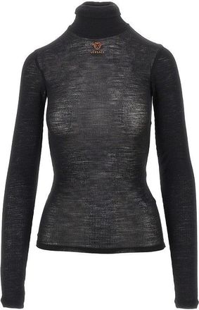 Versace Ribbed wool turtleneck top Woman 40