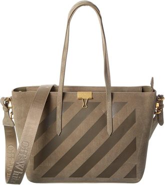 Off-white Diagonal Suede Tote