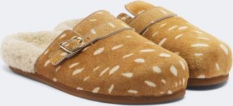 Ancient Greek Sandals Zuecos Vasilitsa de pelo con borrego