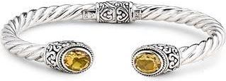 Samuel B. Oval Blue Topaz Open Cuff Bracelet in Citrine at Nordstrom Rack