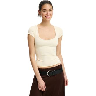 Cotton On Womens Hold Me Short Sleeve in Vanilla Glow at Nordstrom, Size Xx-Small