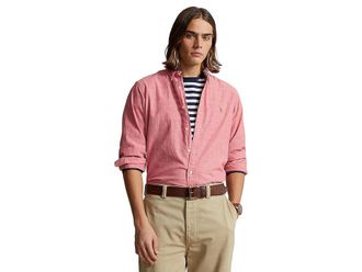 Polo Ralph Lauren Classic Fit Chambray Shirt Mens Clothing Red : 2XL, Cotton