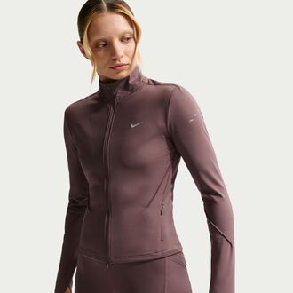 Nike Womens Swift Dri-FIT Full-Zip Mid-Layer Running Top in Purple | IB1998-502