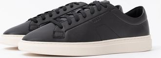 HUGO BOSS Mens BOSS Orange Mens Kieran Low Top Trainers in Leather with Embossed Logo - Black 001 - Size: 11