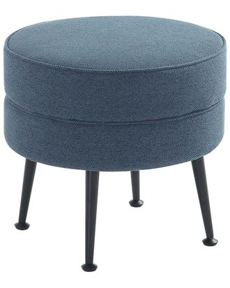 Manhattan Comfort Bailey Mid-Century Modern Woven Polyester Blend Upholstered Ottoman