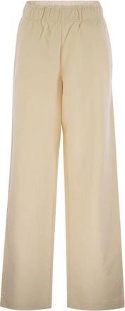 Moncler Sportbroek met rechte- wijde pijpen - Heren - Wijde Broeken - Beige - M - Katoen - Broeken