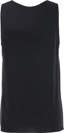 P.A.R.O.S.H. Womens Black Sleeveless Top With Round Neck Polyester Tops