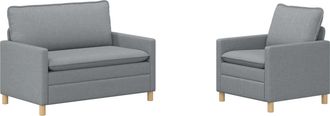 vidaXL Juego De Sof&aacute; 2 Uds. Gris Claro Tela Vidaxl