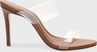Schutz Ariella Strappy See-Through Vinyl Slide High-Heel Sandals