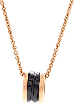 Bulgari B. Zero1 Pendant Necklace 18K Rose Gold and Ceramic