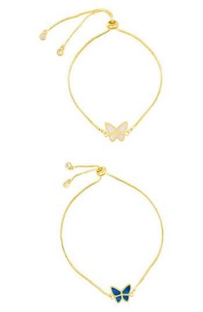 Adornia Set of 2 Butterfly Bolo Bracelets in Gold at Nordstrom Rack
