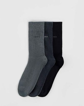 HUGO BOSS 3 Pack Classic Socks - Navy/Grey