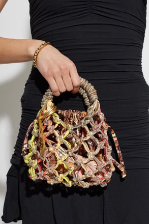 Kurt Geiger Macrame Crystal Small Hand-held Bag, Womens, Multicolour