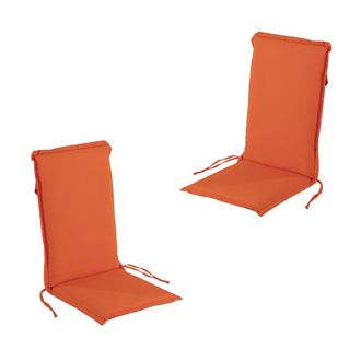 ED&Egrave;N JARD&Iacute; Pack de 2 cojines para sill&oacute;n de jard&iacute;n reclinable est&aacute;ndar naranja