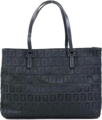Fendi Pre-owned Tote Bags, female, Black, Size: ONE SIZE Pre-owned Canvas fendi-bags