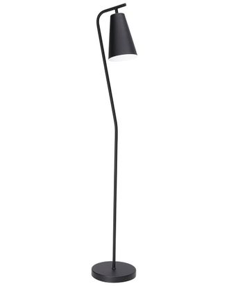 Eglo Eglo Rekalde 1 Light Floor Lamp With Black Finish & Black & White Metal Shade