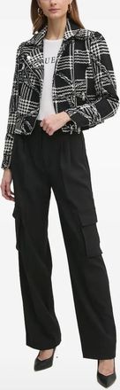 Guess Co Giacca biker in pied-de-poule - Nero