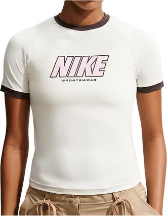 Nike (WMNS) Nike Sportswear Fitted T-Shirt Sail Baroque Brown IV5750-133