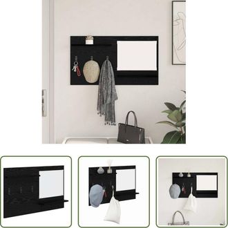 vidaXL vidaXL Appendiabiti moderni - Appendiabiti a muro con lo scaffale Rovere Nero 90 x 10 x 50 cm