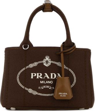 Prada Brown Canvas Mini Prada Jardiniere Re Handbag