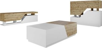 Mirjan24 Conjunto De Sal&oacute;n Comfivo Daldune 103, Roble Wotan + Blanco