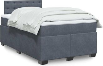 vidaXL Cama Box Spring Con Colch&oacute;n Terciopelo Gris Oscuro 120x190 Cm Vidaxl
