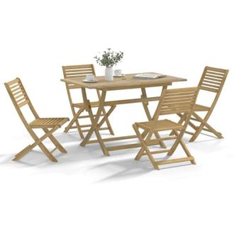 vidaXL Vidaxl - Juego De Comedor De Jard&iacute;n 5 Piezas Madera Maciza De Acacia