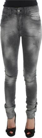 John Galliano Elegante Grijze Slim Fit Designer Jeans - Dames - Slim Fit Jeans - Grijs - W25 - Katoen - Jeans