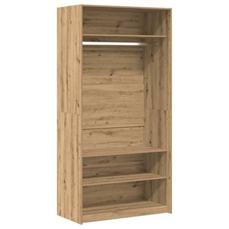 Berkfield Home Wardrobe Artisan Oak 100x50x200 cm Engineered Wood in Brown | Size: 100 x 50 x 200 cm