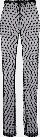 Dries Van Noten Polka-dot mesh slim pants