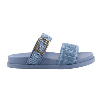 Fendi Schoenen, Dames, Blauw, 37 1/2 EU, Slippers