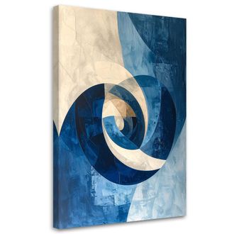 Feeby Cuadro Sobre Lienzo, Azul Abstracto Moderno, 80x120